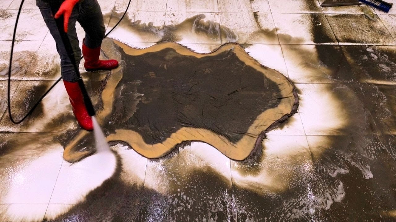 Jet Black Dirty Pattern Carpet Cleaning – ASMR Thumbnail