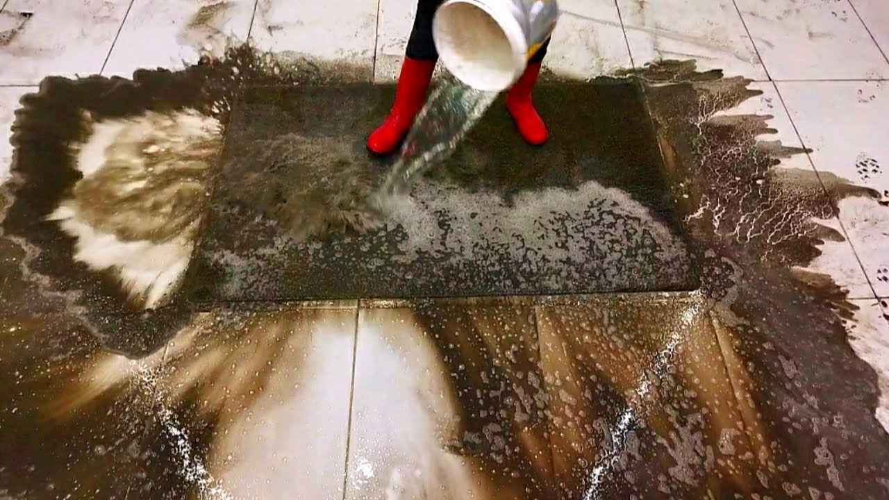 Dark Black Dirty Carpet Cleaning – Satisfying Rug Cleaning ASMR